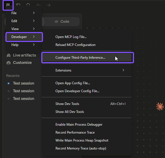 Configure Third Party Inference